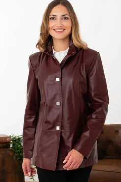 Veste Femme Cityzen Elisabeth Agneau Perle Bordeaux