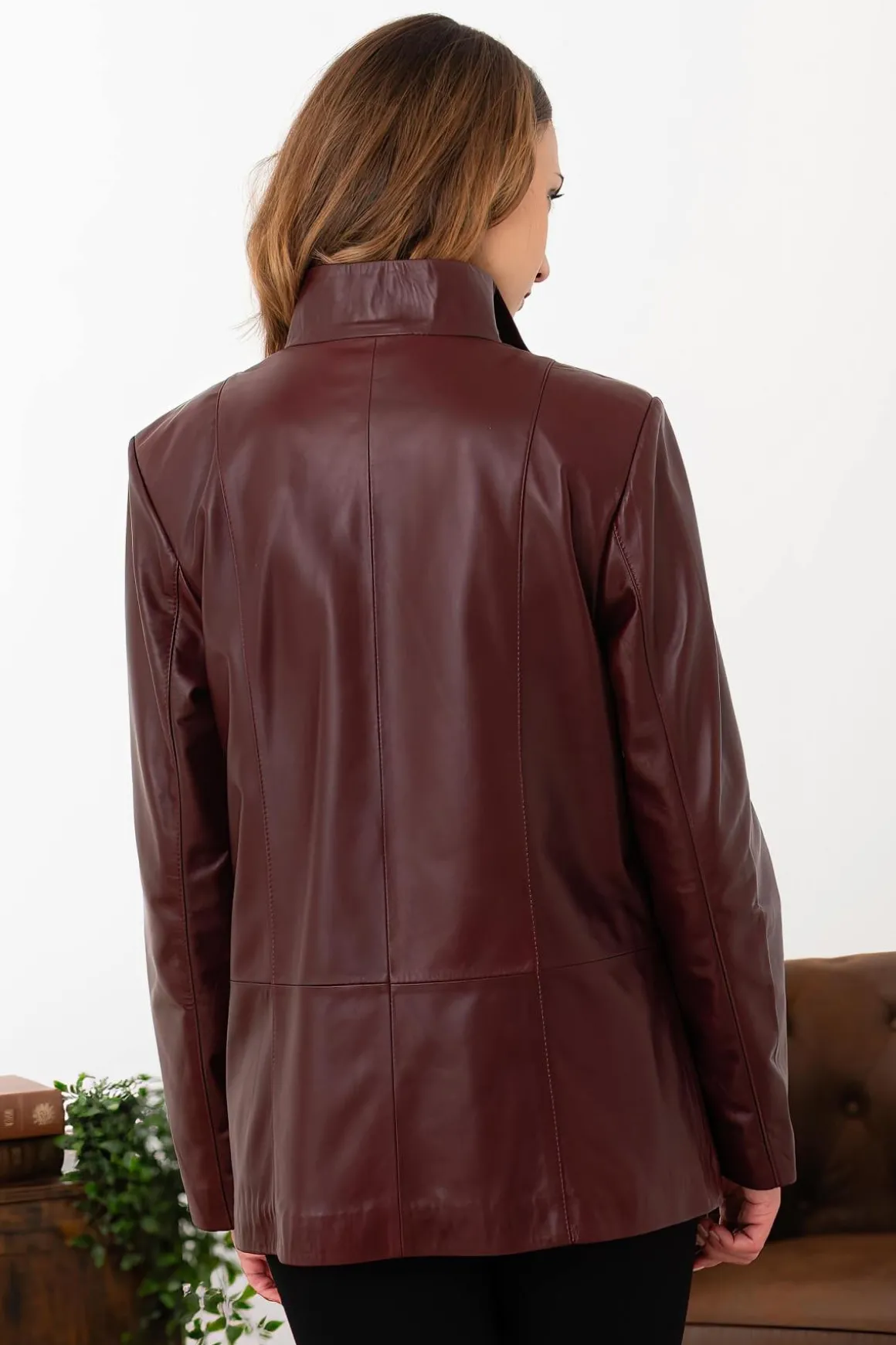 Veste Femme Cityzen Elisabeth Agneau Perle Bordeaux
