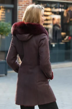 Veste Femme Cityzen Napoli Mouton Renard Bordeaux