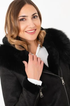 Veste Femme Cityzen Napoli Mouton Renard Noir