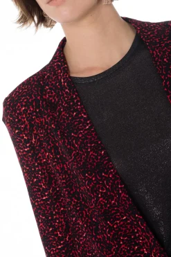 Veste Femme La Petite Étoile Marina Leopard Rouge