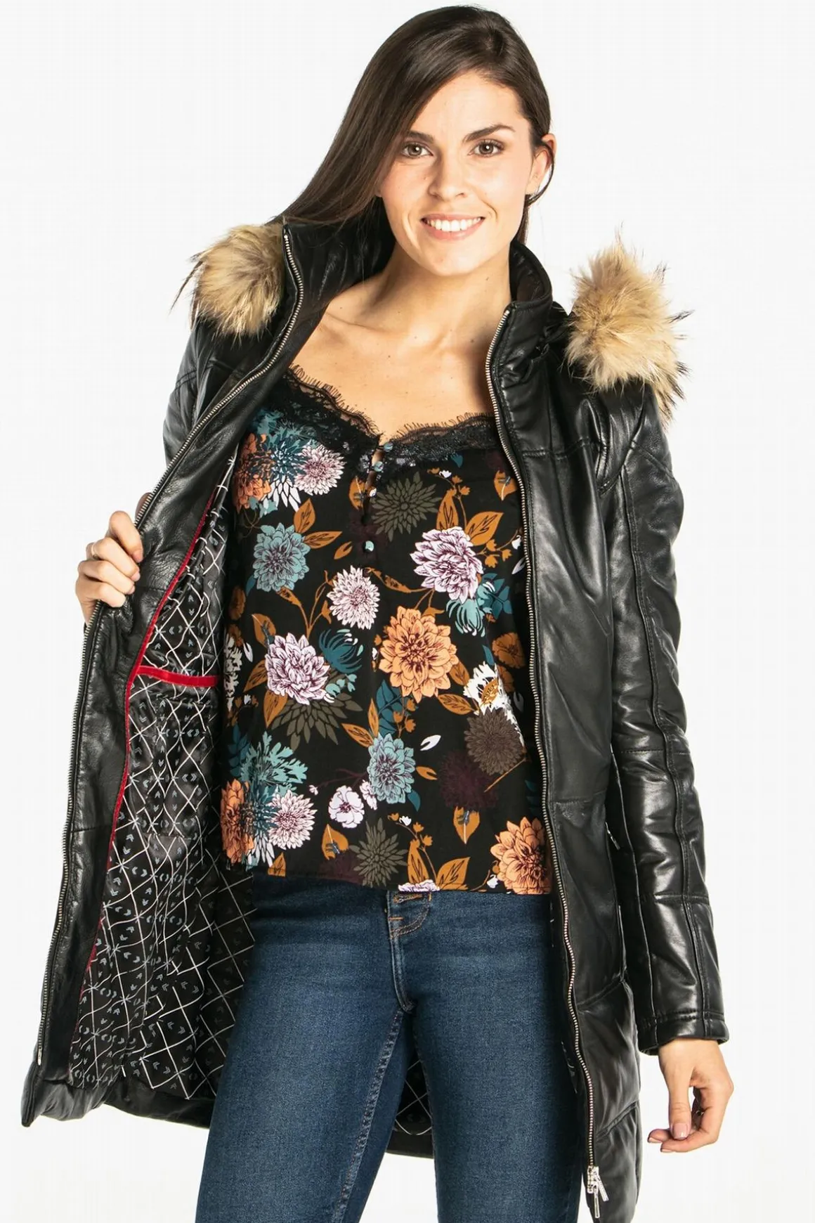 Veste Femme Rose Garden Anouk Hood Lamb Orion Black