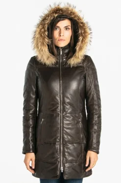 Veste Femme Rose Garden Anouk Hood Lamb Orion Brown