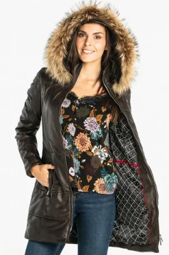 Veste Femme Rose Garden Anouk Hood Lamb Orion Brown