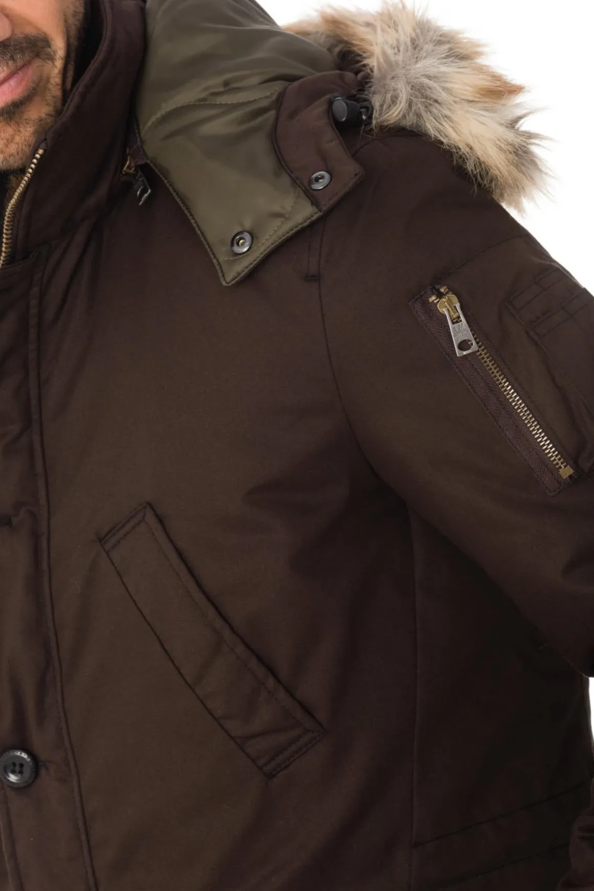 Veste Homme Aeronautica Militare Giaccone Cap Ab1474Ct2007 Nero Zz