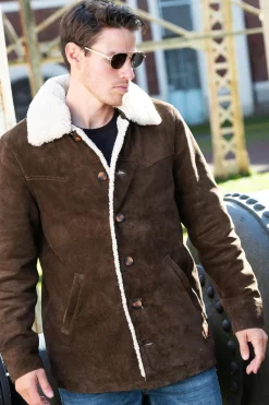 Veste Homme Iron & Resin Caravan Buffalo Suede Jacket Brown