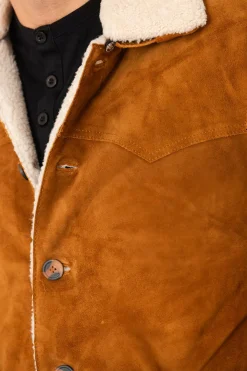 Veste Homme Iron & Resin Caravan Buffalo Suede Jacket Cognac