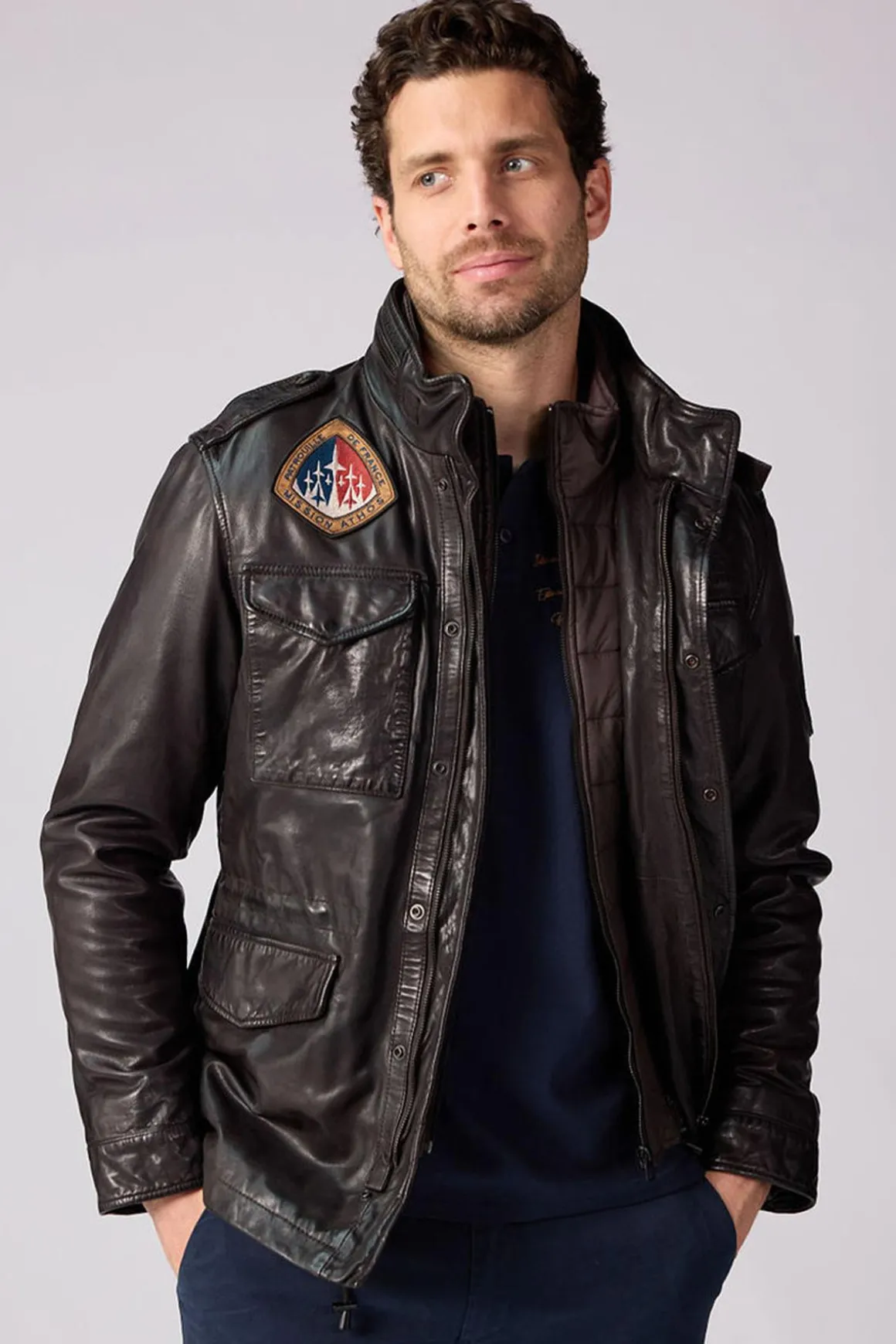 Veste Homme Patrouille De France Battle Dity Dark Brown