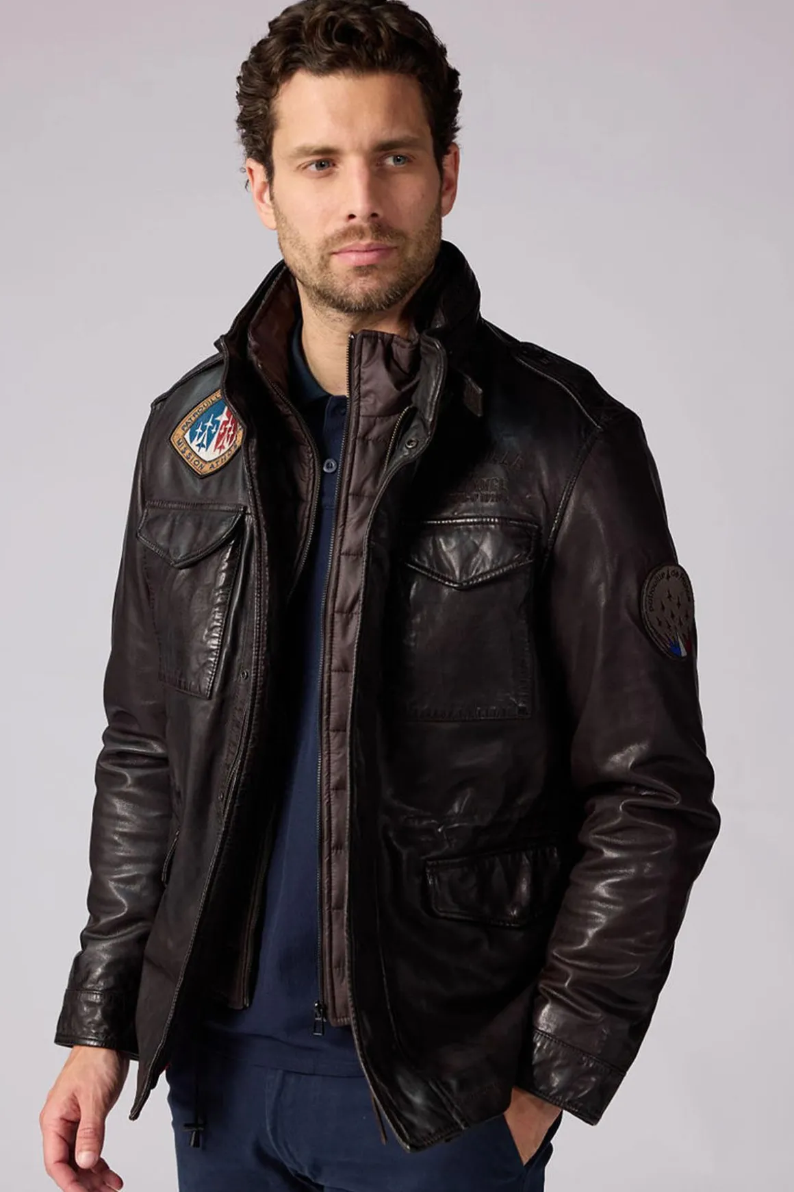 Veste Homme Patrouille De France Battle Dity Dark Brown