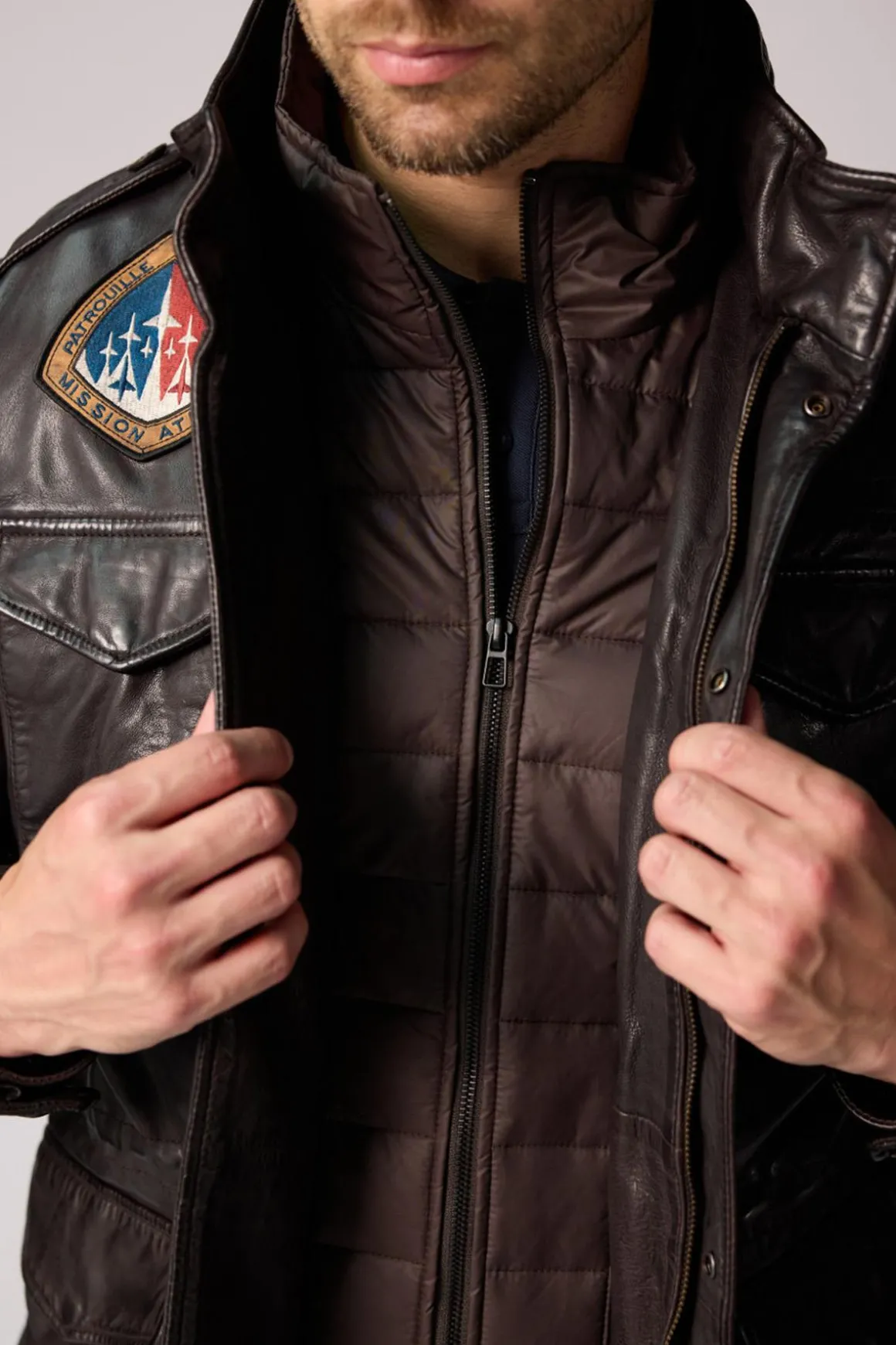 Veste Homme Patrouille De France Battle Dity Dark Brown